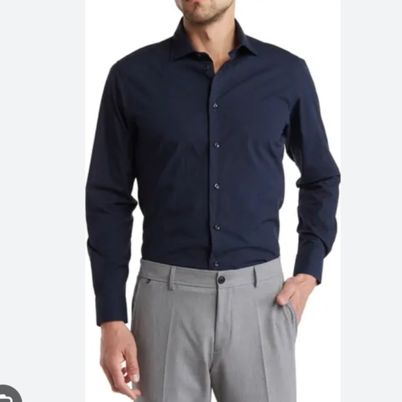 NWT Roberto Cavalli Navy Dress Shirt with monogram RC - size 15 38 - Picture 1 of 7